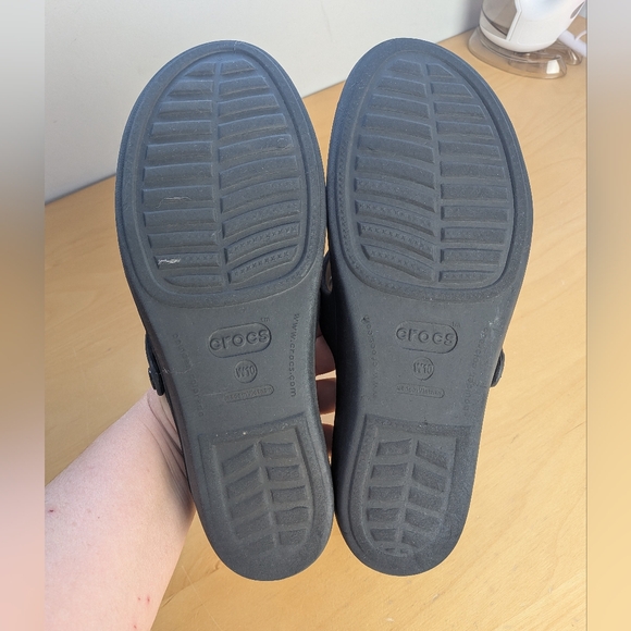 CROCS Patricia Wedge Women Sandals Size 10 US Black Color Waterproof Rubber - Picture 4 of 8